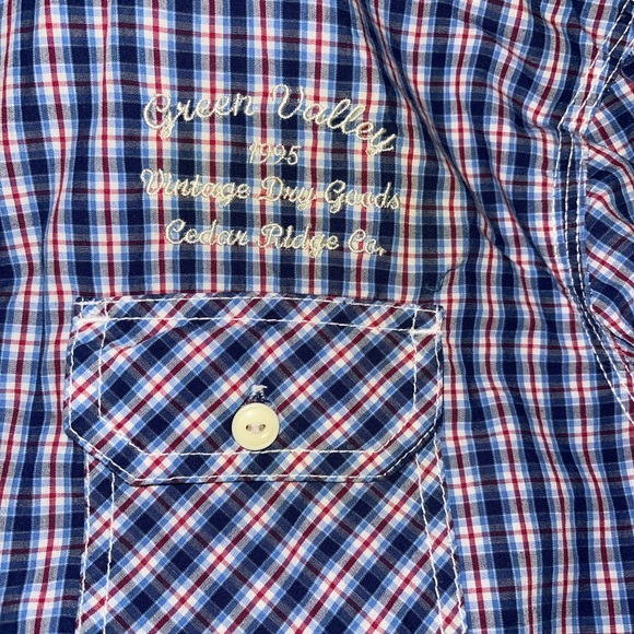 ORIGINAL HOLLYWOOD BOYS SHIRT THE JEAN PEOPLE LONG SLEEVE BLUE CHECKED  SIZE M - Picture 5 of 11